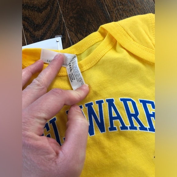 University of Delaware Bright Yellow 12M Gender Neutral One piece - BRAND NEW!! - Picture 3 of 6